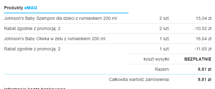 Szampon dla dzieci za 2,26 zł i oliwka za 4,99!