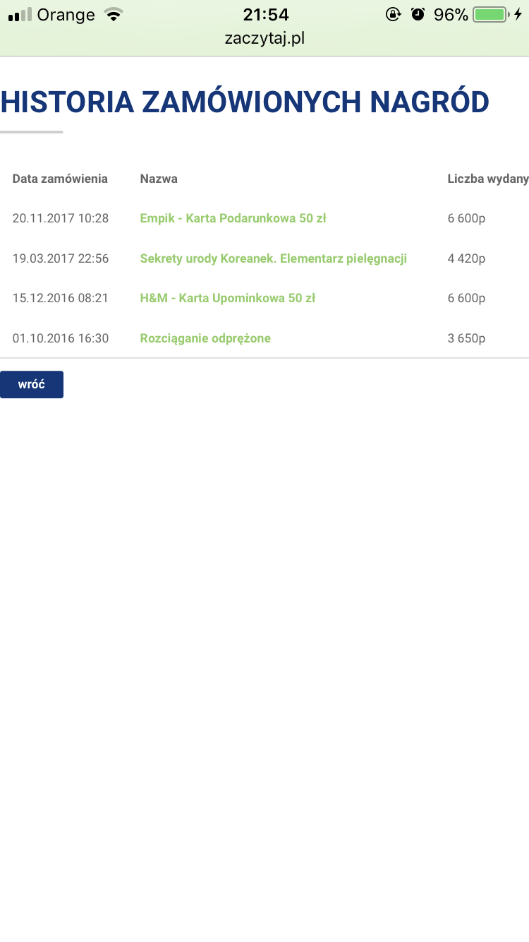 Punkty za czytanie w internecie - duży wybór nagród