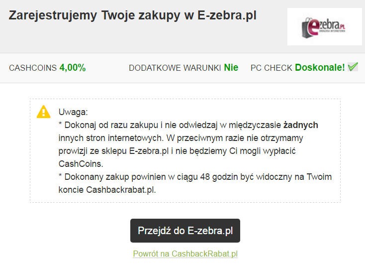 Poszukuje rabat ezebra