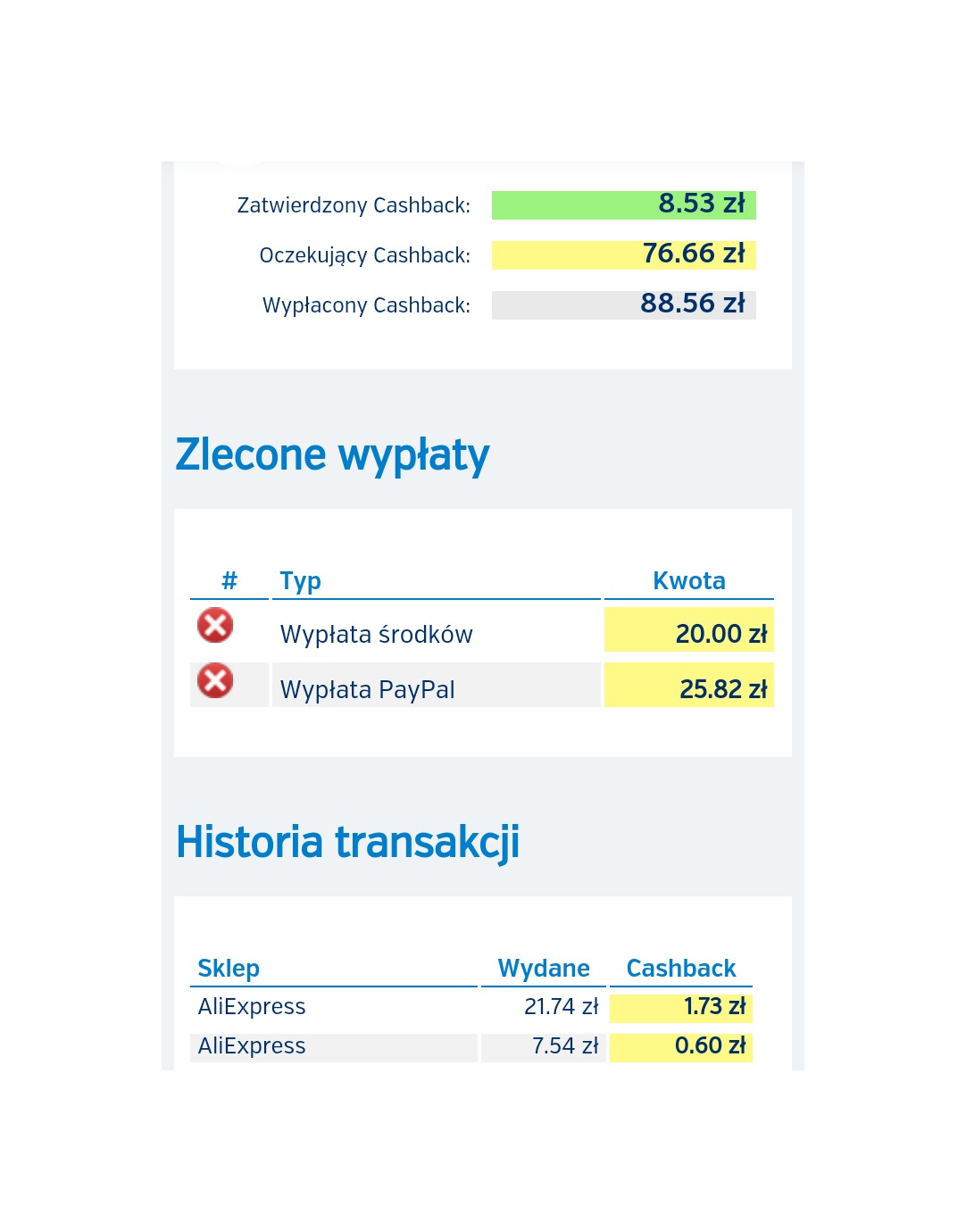 Planet plus zwrot za zakupy na Aliexpress