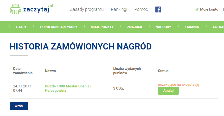 Punkty za czytanie w internecie - duży wybór nagród