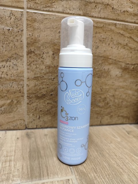 HairBoom Szampon do włosów w piance, Ryżowy, Ultralekki, Włosy suche i zniszczone