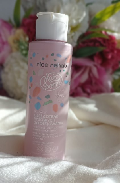 HairBoom Olej do olejowania włosów, Z otrąb ryżowych, Odżywczy, Włosy suche i zniszczone