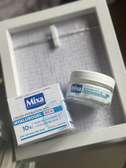 Mixa Krem do twarzy, Hyalurogel, Kwas hialuronowy 7% + Gliceryna, Intensywnie nawilżający