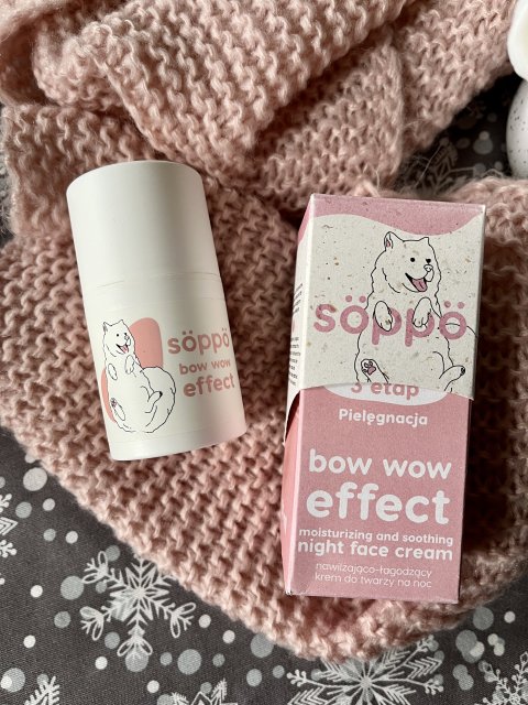 Söppö Cosmetics Krem do twarzy, Bow Wow Effect, Na noc, Nawilżająco-łagodzący