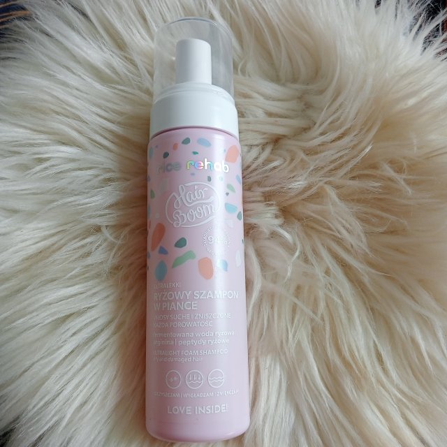 HairBoom Szampon do włosów w piance, Ryżowy, Ultralekki, Włosy suche i zniszczone