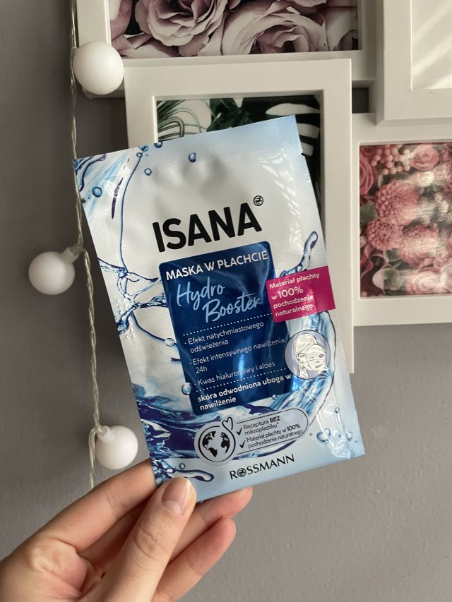 Isana Maseczka do twarzy w płacie, Hydro Booster, Skóra uboga w nawilżenie