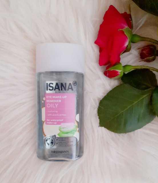Isana Płyn do demakijażu oczu, Dwufazowy, Pielęgnacyjny, Aloe vera i Miłorząb japoński, 50ml