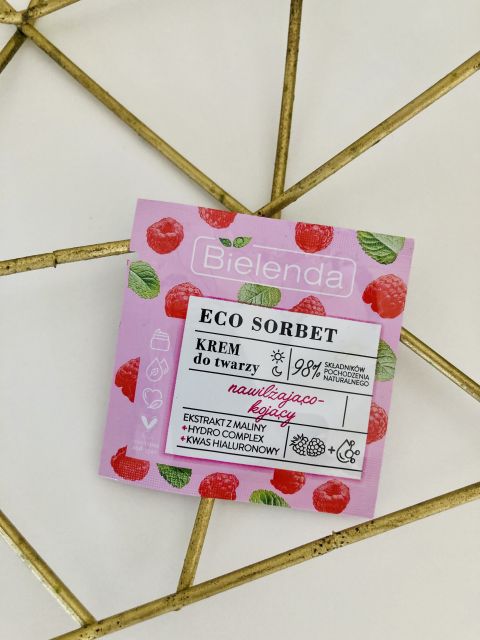 Bielenda Eco Sorbet, Krem do twarzy, Nawilżająco-kojący, Ekstrakt z maliny + Hydro Complex + Kwas hialuronowy