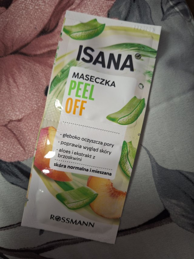 Isana Maseczka do twarzy peel-off, Aloes i ekstrakt z brzoskwini, Poprawia wygląd skóry, Skóra normalna i mieszana