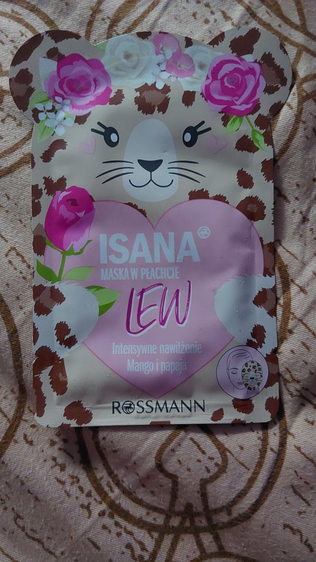 Isana Maseczka do twarzy w płacie, Lew, Intensywne nawilżenie, Mango i Papaja