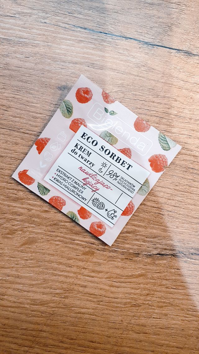 Bielenda Eco Sorbet, Krem do twarzy, Nawilżająco-kojący, Ekstrakt z maliny + Hydro Complex + Kwas hialuronowy