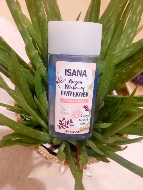 Isana Płyn do demakijażu oczu, Dwufazowy, Pielęgnacyjny, Aloe vera i Miłorząb japoński, 50ml