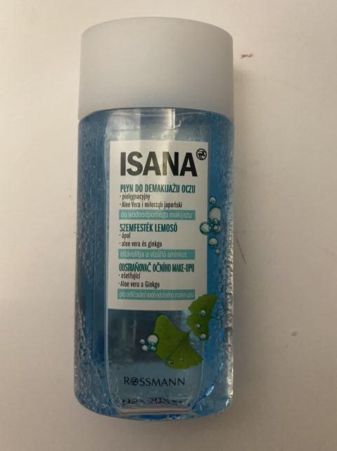 Isana Płyn do demakijażu oczu, Dwufazowy, Pielęgnacyjny, Aloe vera i Miłorząb japoński, 50ml