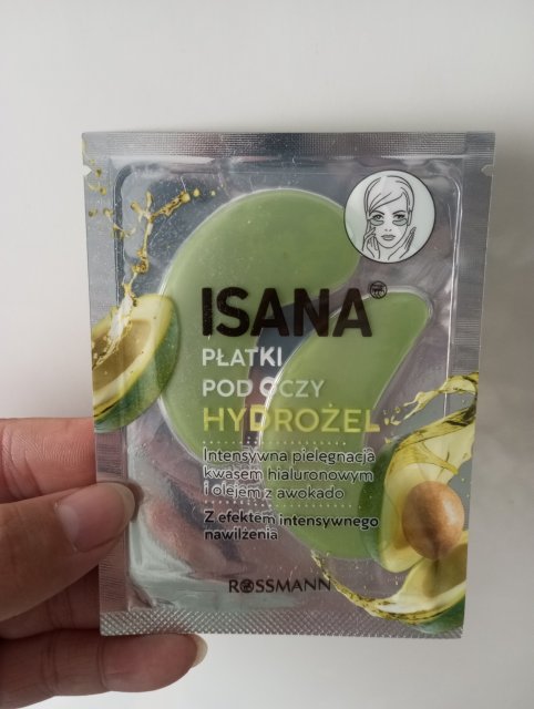Isana Płatki pod oczy, Hydrożelowe, Intensywna pielęgnacja, Kwas hialuronowy i olej z awokado