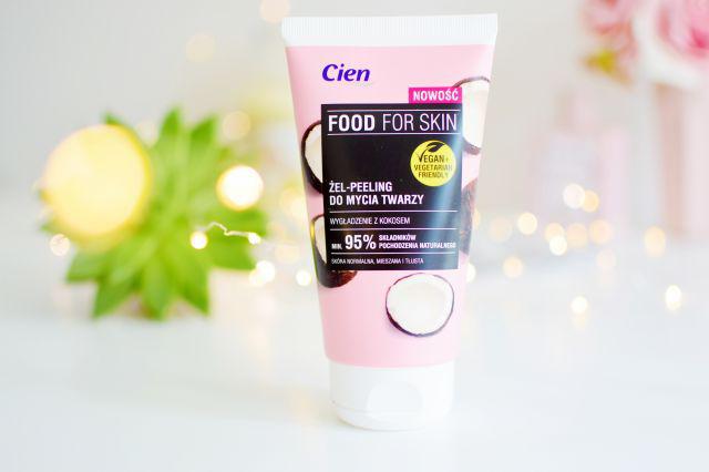 Cien Food For Skin, Żel-peeling do mycia twarzy, Wygładzenie z kokosem, Skóra normalna, mieszana i tłusta
