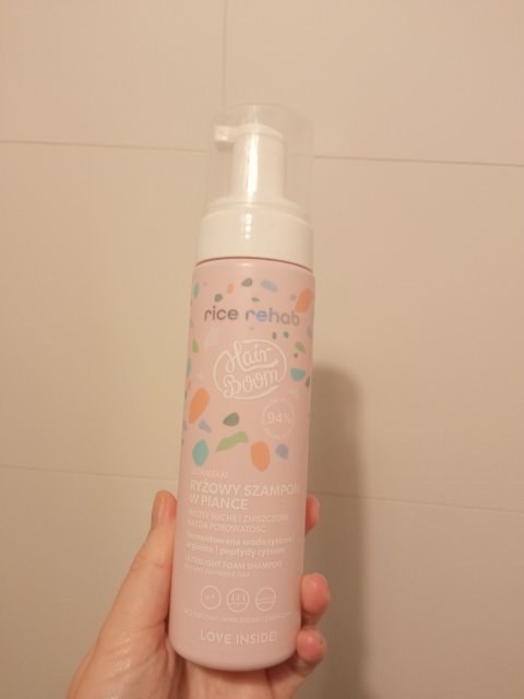 HairBoom Szampon do włosów w piance, Ryżowy, Ultralekki, Włosy suche i zniszczone