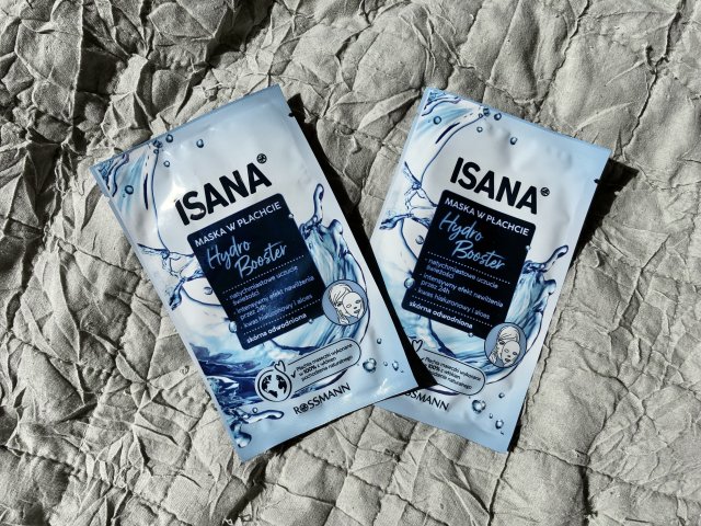 Isana Hydro Booster, Maska do twarzy w płacie, Nawilżająca, Hyaluron & Aloe Vera