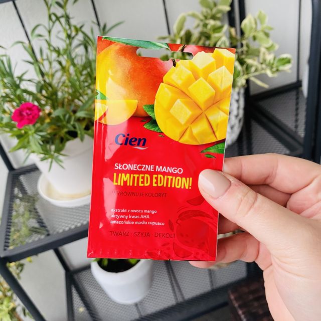 Cien Maseczka do twarzy, Limited Edition!, Wyrównuje koloryt, Słoneczne mango
