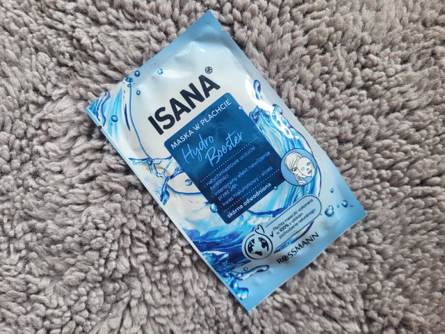 Isana Hydro Booster, Maska do twarzy w płacie, Nawilżająca, Hyaluron & Aloe Vera