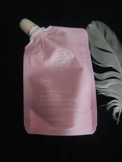 FaceBoom Maseczka do twarzy, Detoksykująco-kojąca, Różowa glinka, Oczyszczająca kompanka