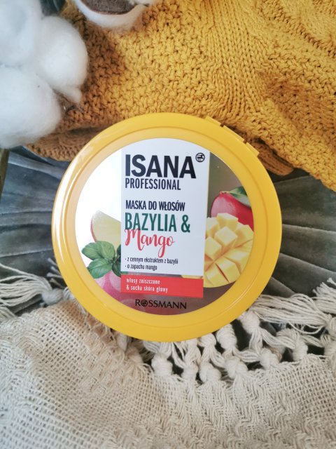 Isana Professional, Maska do włosów, Bazylia & Mango, włosy zniszczone i sucha skóra głowy