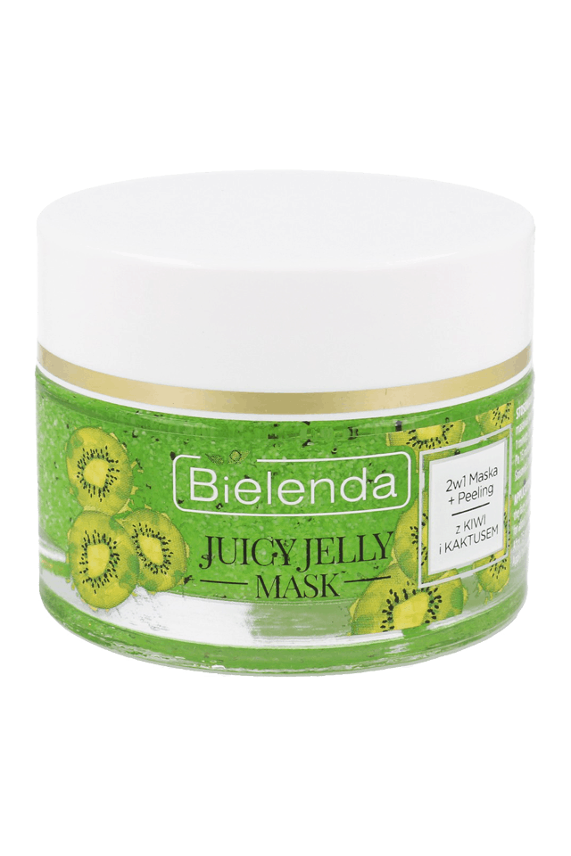 Bielenda Juicy Jelly Mask, 2 w 1 maska + peeling, Kiwi i kaktus