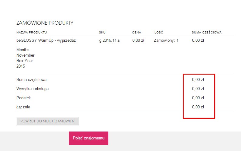 Wyprzedaż beGLOSSY za 29 zł