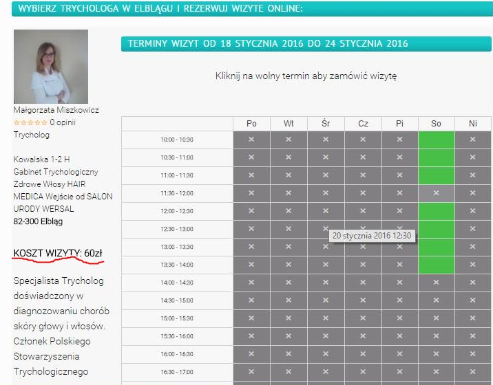 Bezpłatne badania włosów Hair Medica 