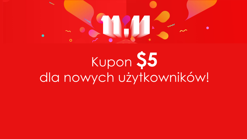 Kupon rabatowy $5 od AliExpress dla nowych użytkowników! 