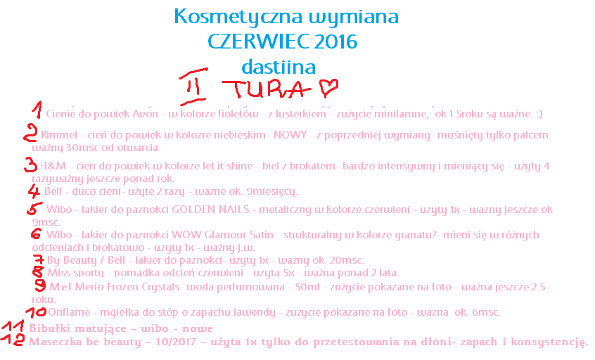 Wymiana kosmetyczna X