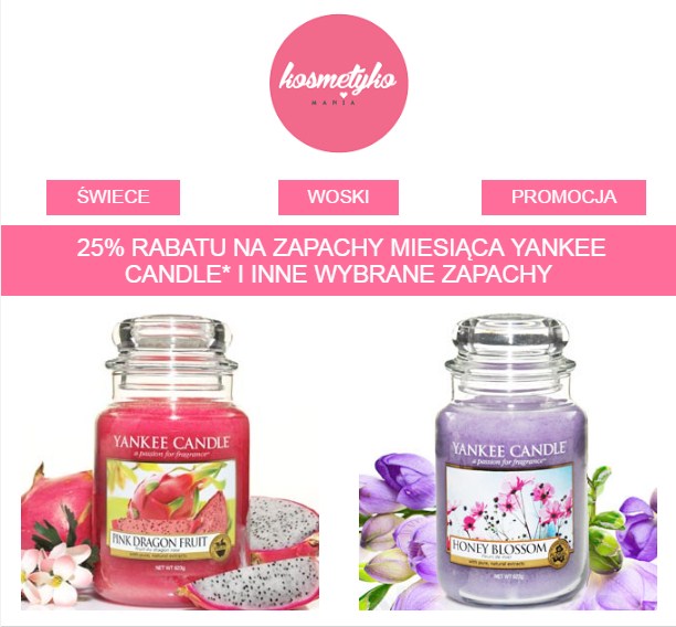 -25% i -15% zniżki na zapachy Yankee Candle 