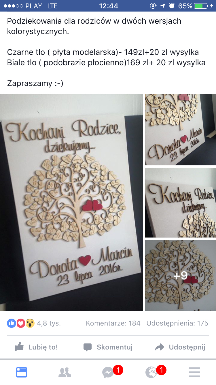 Prezenty dla rodziców, świadków, starostów