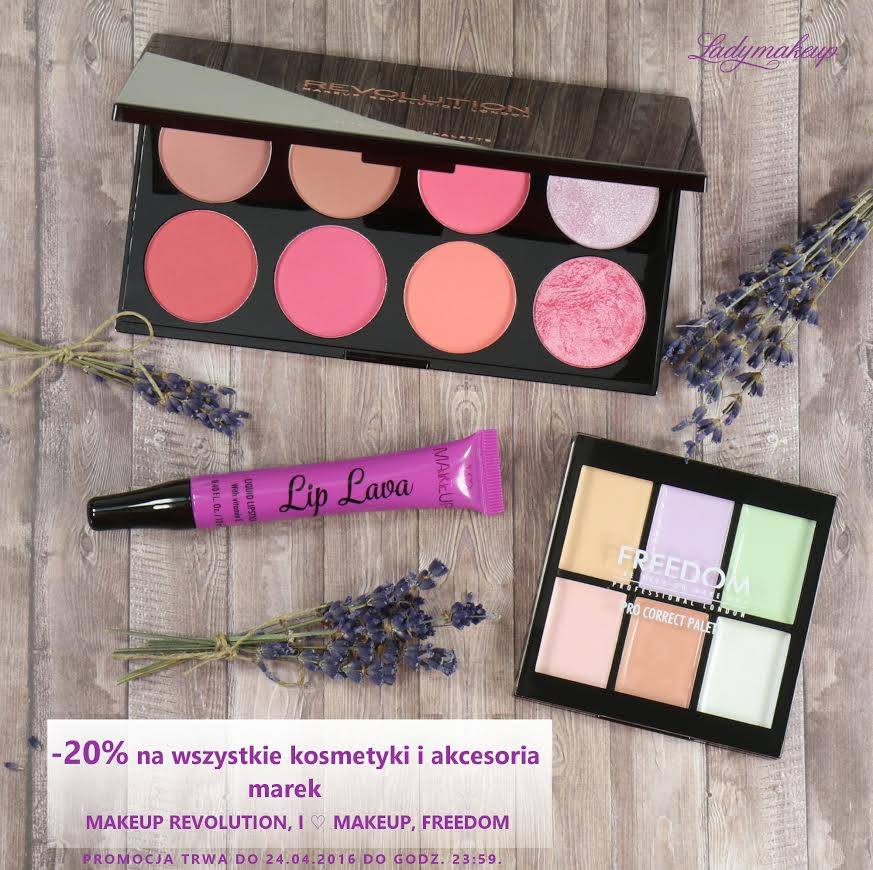 -20% na wszystkie produkty marek Makeup Revolution, Freedom oraz I♥ Makeup