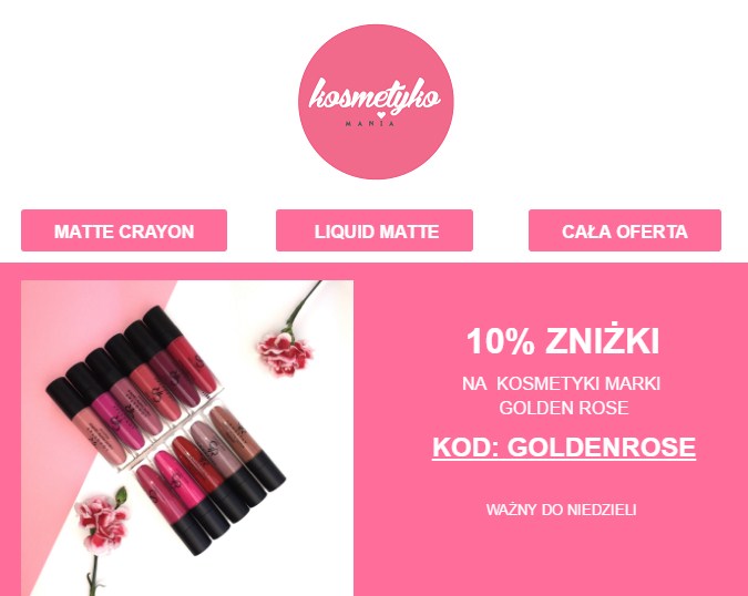 -10% na kosmetyki Golden Rose