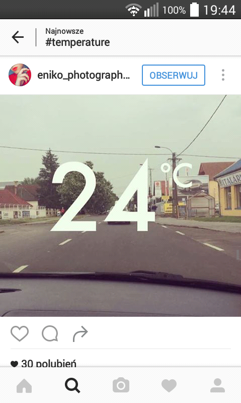 Instagram - temperatura