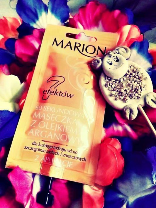 Marion, 7 Efektów, 60 sekundowa maseczka do włosów, Wygładzająca, Z olejkiem arganowym