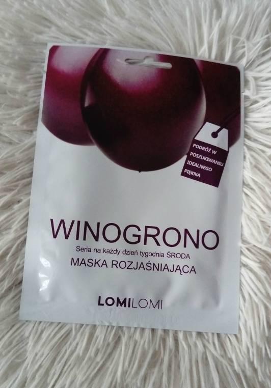 LOMI LOMI Maska do twarzy w płacie, Rozjaśniająca, Winogrono