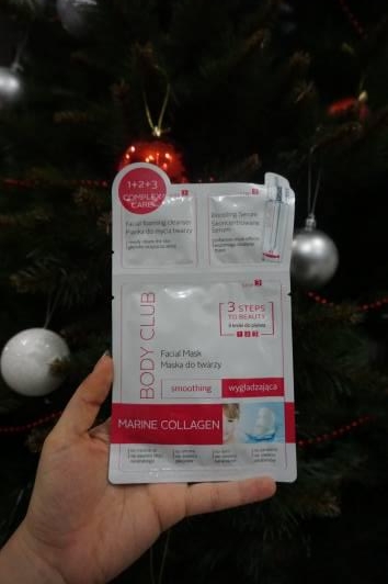 Body Club Maska do twarzy w płacie, 1 + 2 + 3 Complex Care, Wygładzająca, Marine Collagen