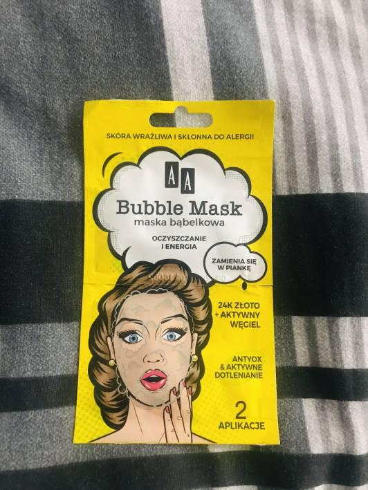 AA Bubble Mask, Maska bąbelkowa do twarzy, Oczyszczanie i energia, 24k złoto + aktywny wegiel