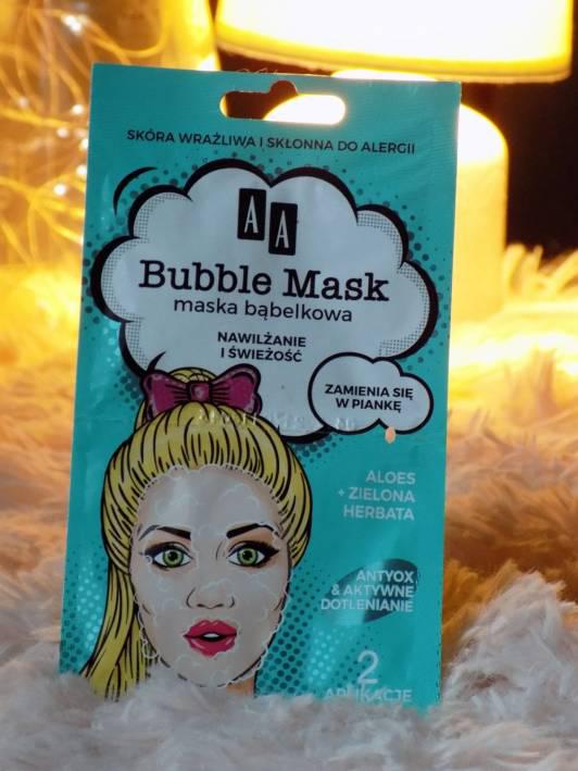 AA Bubble Mask, Maska bąbelkowa do twarzy, Nawilżenie i świeżość, Aloes i zielona herbata