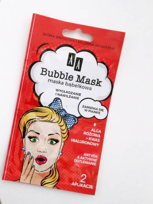 AA Bubble Mask, Maska bąbelkowa do twarzy, Wygładzenie i nawilżenie, Alga różowa + kwas hialuronowy