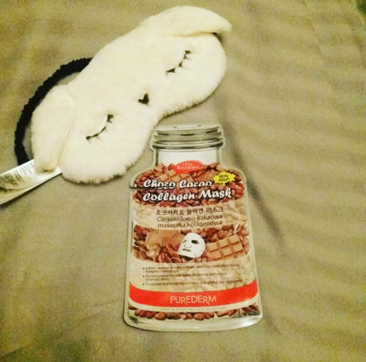 Purederm Maska do twarzy w płacie, Kolagenowa, Czekolada