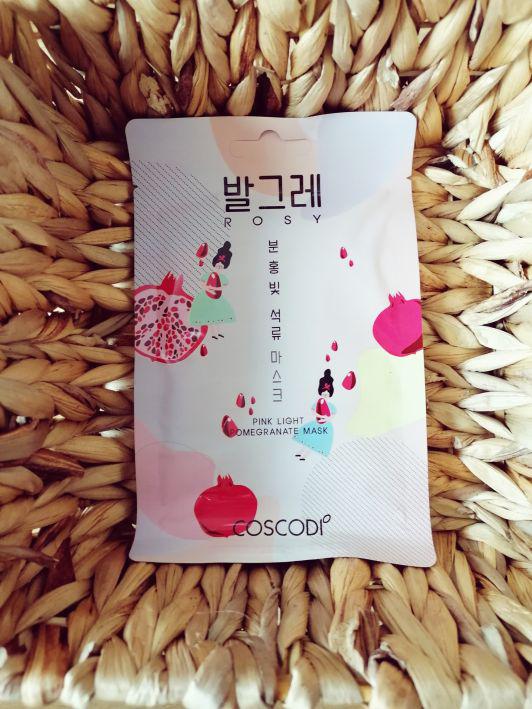 Coscodi Maska do twarzy w płacie, Rosy, Pink Light Pomegranate Mask
