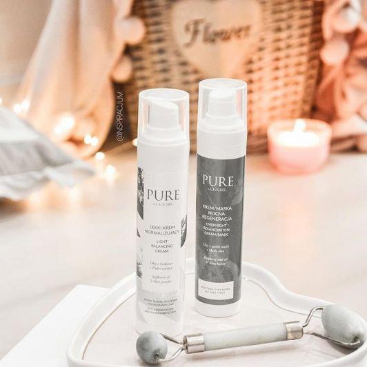 Clochee Pure by Clochee, Lekki krem do twarzy, Normalizujący, Olej z krokosza i puder ryżowy