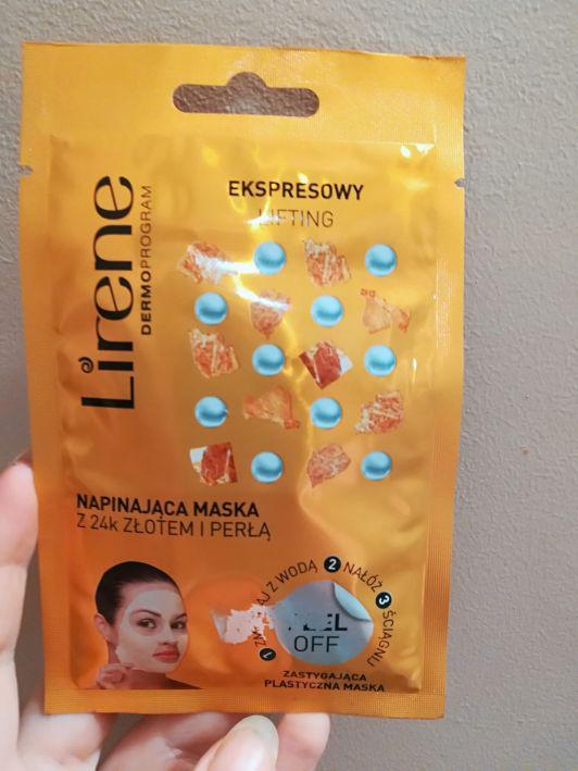 Lirene Dermoprogram, Maseczka do twarzy, Ekspresowy lifting, Napinająca, z 24k złotem i perłą