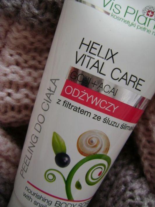 Vis Plantis Helix Vital Care, Peeling do ciała, Odżywczy, Filtrat ze śluzu ślimaka + ekstrakt z goji i arganu