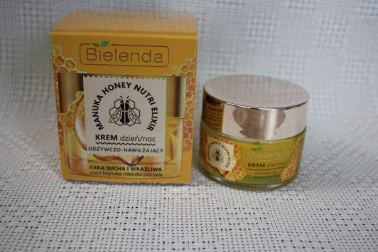 Bielenda Manuka Honey Nutri Elixir, Krem do twarzy, Odżywczo-nawilżający, Na dzień i na noc,  Miód manuka i mleczko pszczele