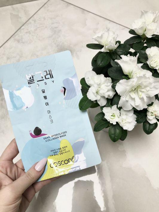 Maska do twarzy w płacie, Rosy Snail, Collagen, Coscodi