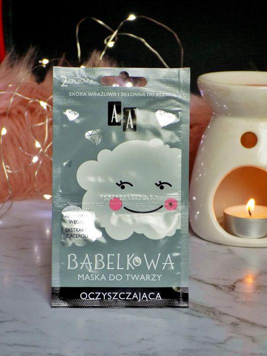 AA Maseczka do twarzy, Bąbelkowa, Oczyszczająca, Aktywny węgiel i ekstrakt z aceroli